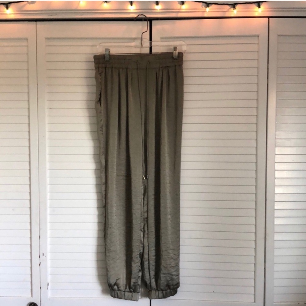 Olive Green Flowy Joggers